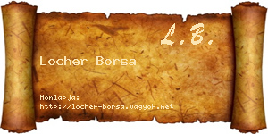 Locher Borsa névjegykártya